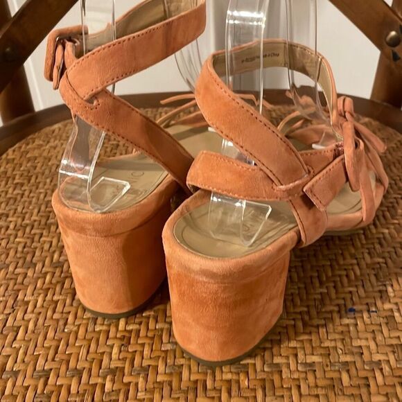 Vionic Rosabel pink suede bow tie heels size 7 - Picture 6 of 13